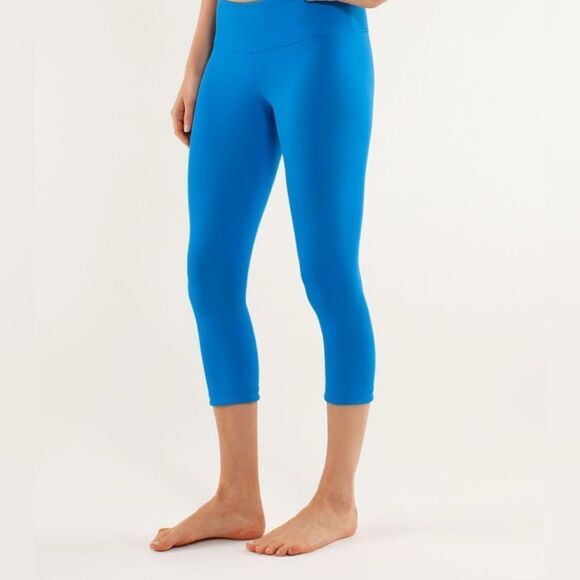 Lululemon Blue Wunder Under High Rise Leggings Size 6 - Picture 1 of 9